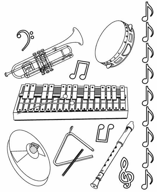 Drawing Musical instruments #167126 (Objects) – Printable coloring pages