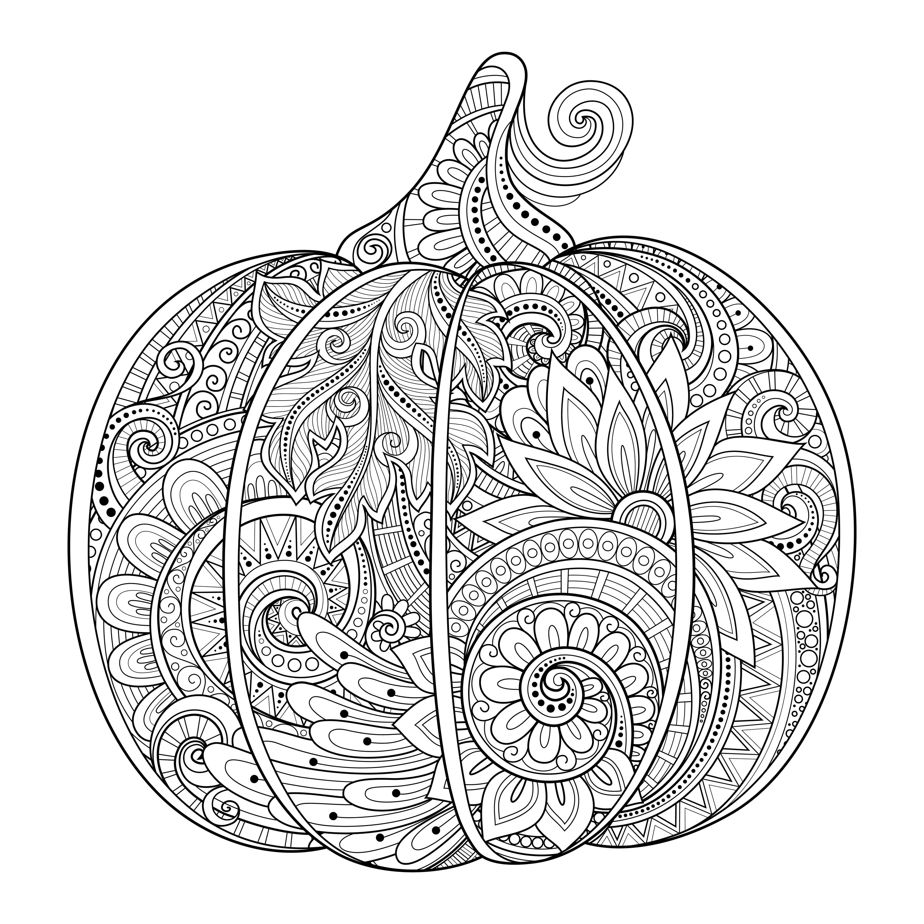 Coloring page: Pumpkin (Objects) #166922 - Free Printable Coloring Pages