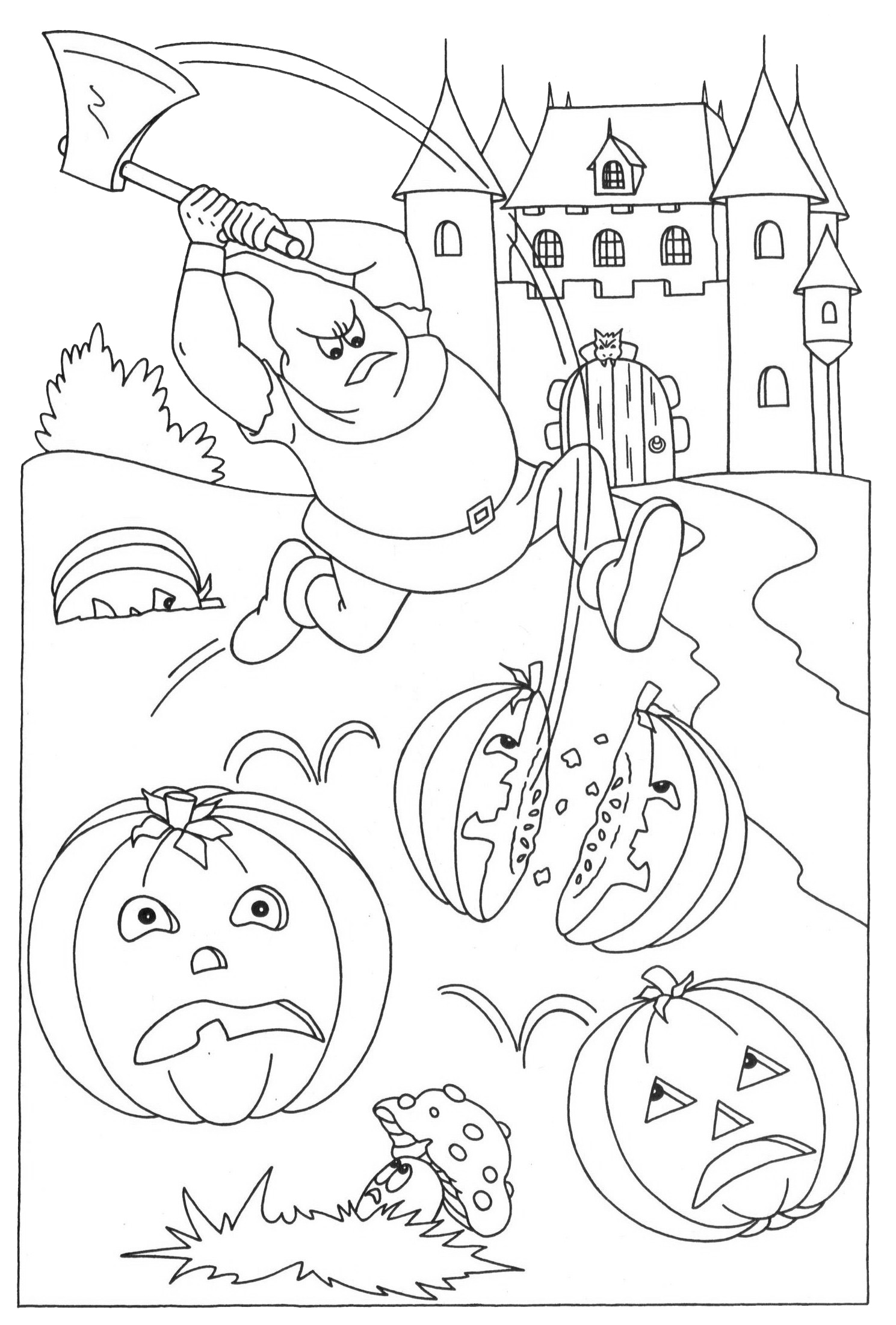 Coloring page: Pumpkin (Objects) #167056 - Free Printable Coloring Pages