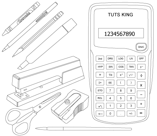 Coloring page: School equipment (Objects) #118313 - Free Printable Coloring Pages