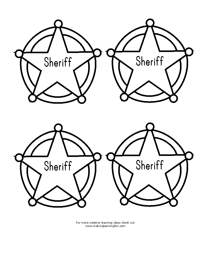 Coloring page: Sherrif star (Objects) #118703 - Free Printable Coloring Pages
