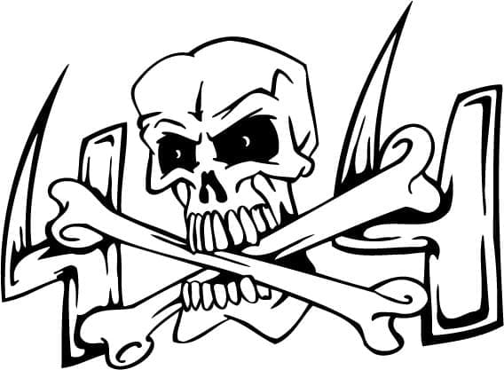 Free printable Skull coloring page #204908 from Objects collection Free printable Skull coloring page #204908 from Objects collection