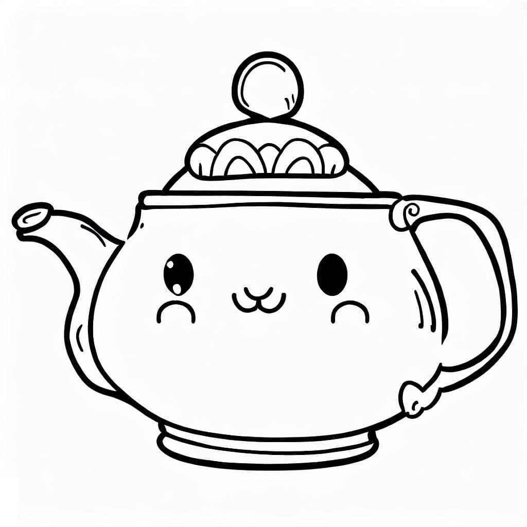 Free printable Teapot coloring page #185608 from Objects collection Free printable Teapot coloring page #185608 from Objects collection