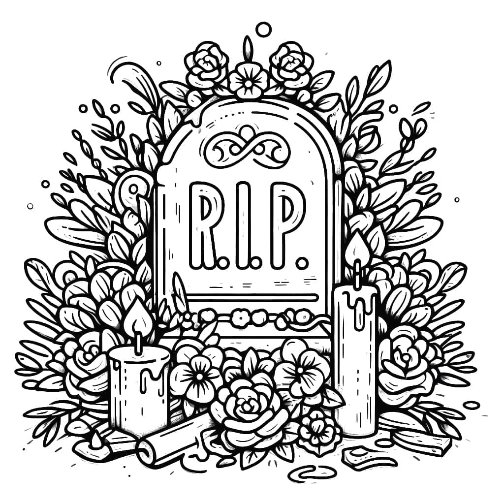 Free printable Tombstone coloring page #204081 from Objects collection