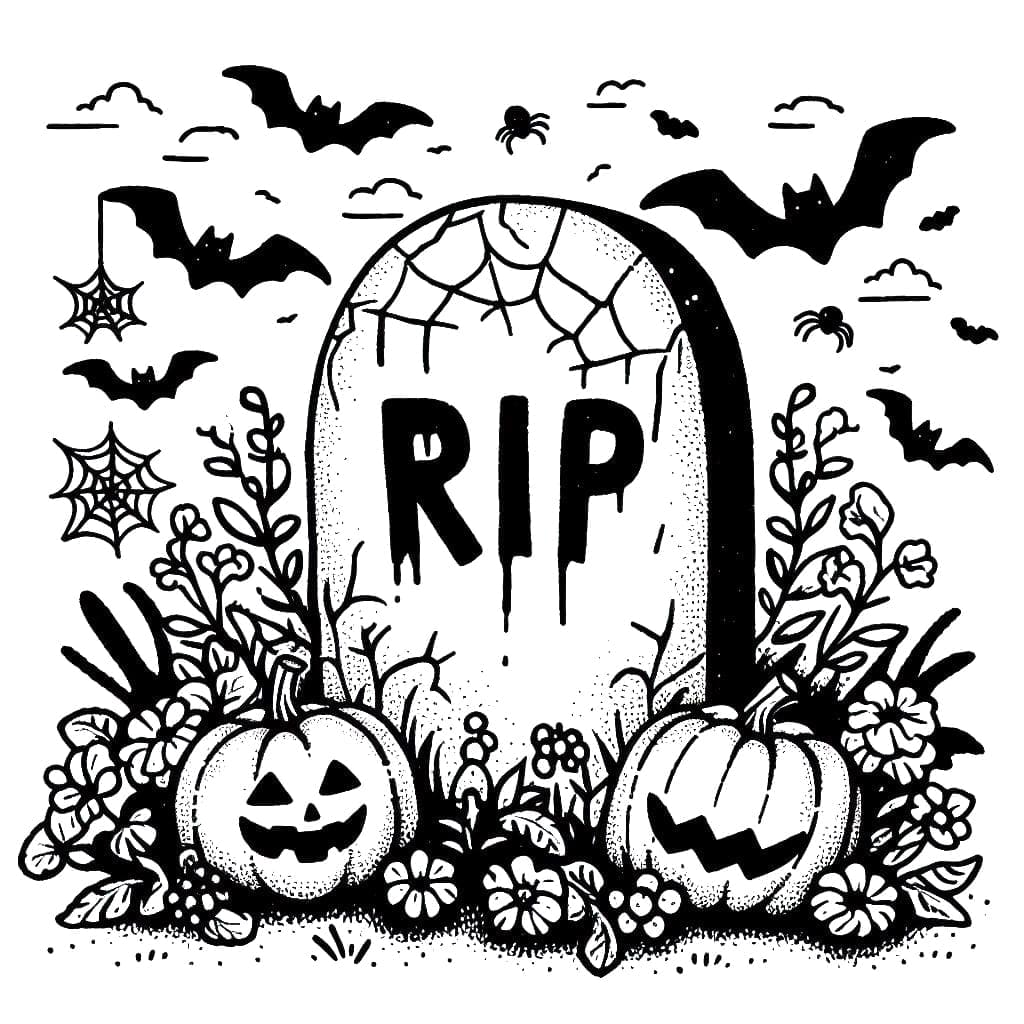 Free printable Tombstone coloring page #204086 from Objects collection