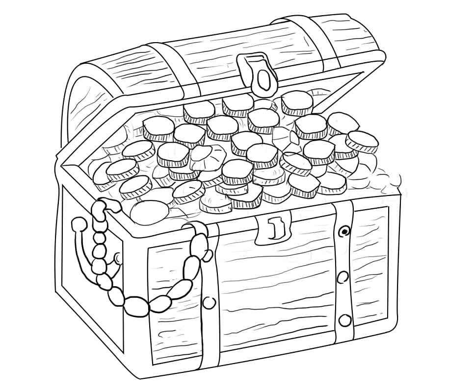 Free printable Treasure Chest coloring page #220538 from Objects collection Free printable Treasure Chest coloring page #220538 from Objects collection