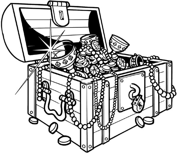 Free printable Treasure Chest coloring page #220559 from Objects collection Free printable Treasure Chest coloring page #220559 from Objects collection