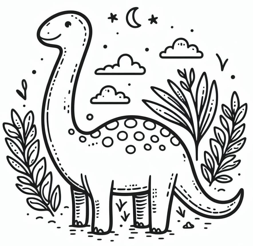 Free printable Diplodocus coloring page #212442 from Prehistoric Animals collection