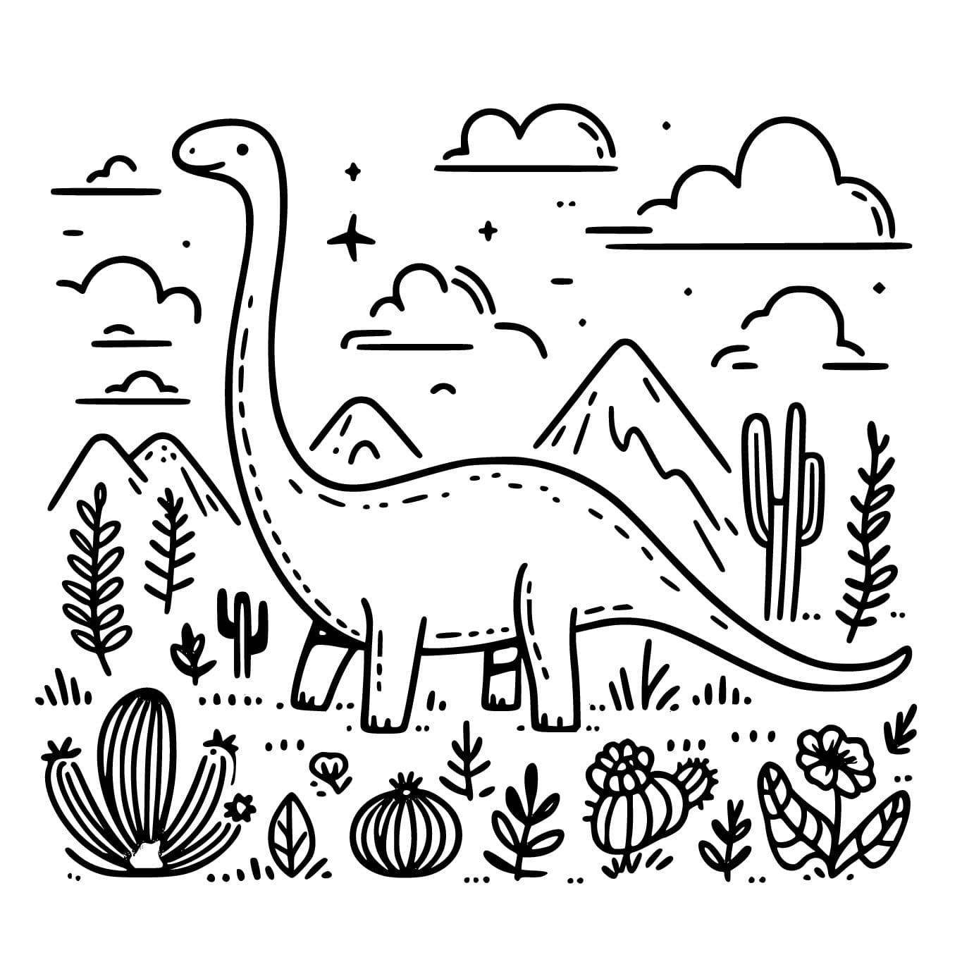 Free printable Diplodocus coloring page #212452 from Prehistoric Animals collection