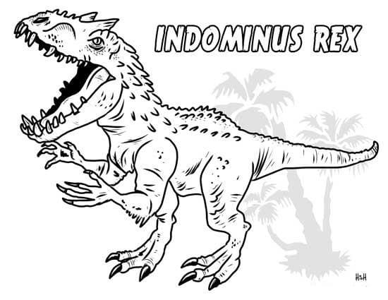 Free printable Indominus Rex coloring page #179341 from Prehistoric Animals collection