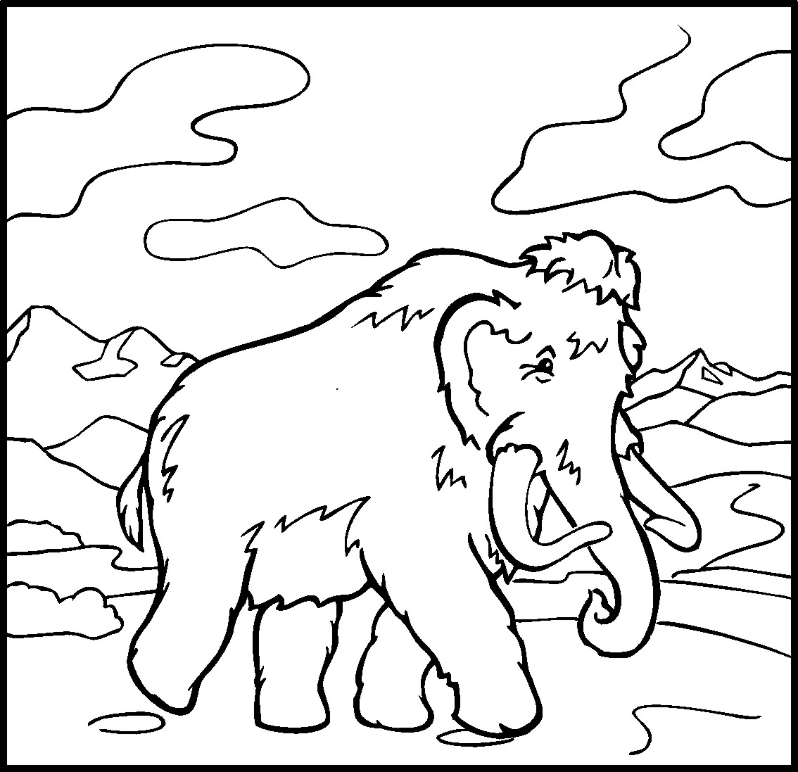 Coloring page: Mammoth (Prehistoric Animals) #19172 - Free Printable Coloring Pages