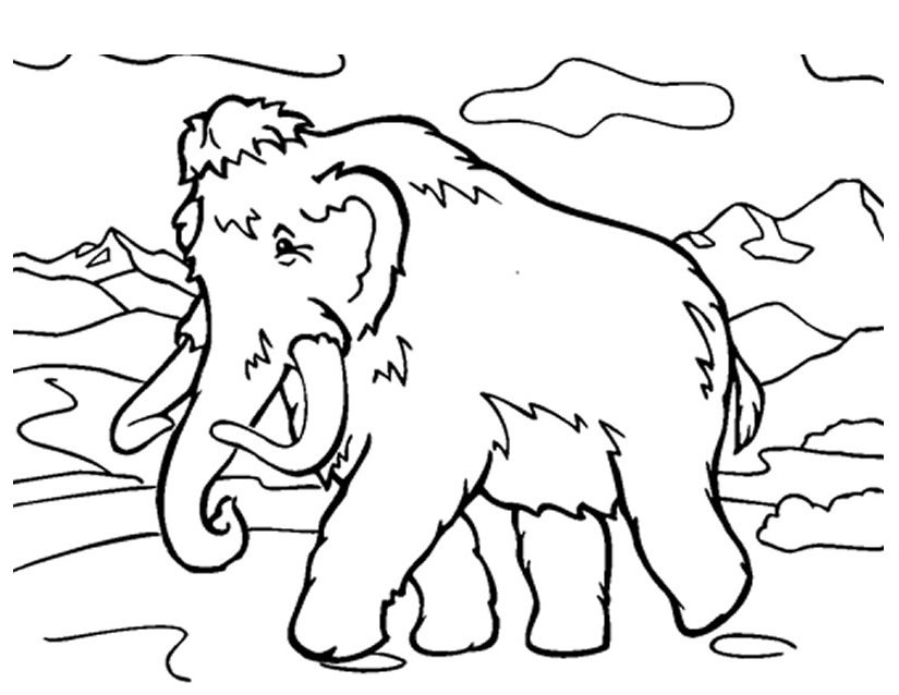Free printable Mammoth coloring page #19182 from Prehistoric Animals collection