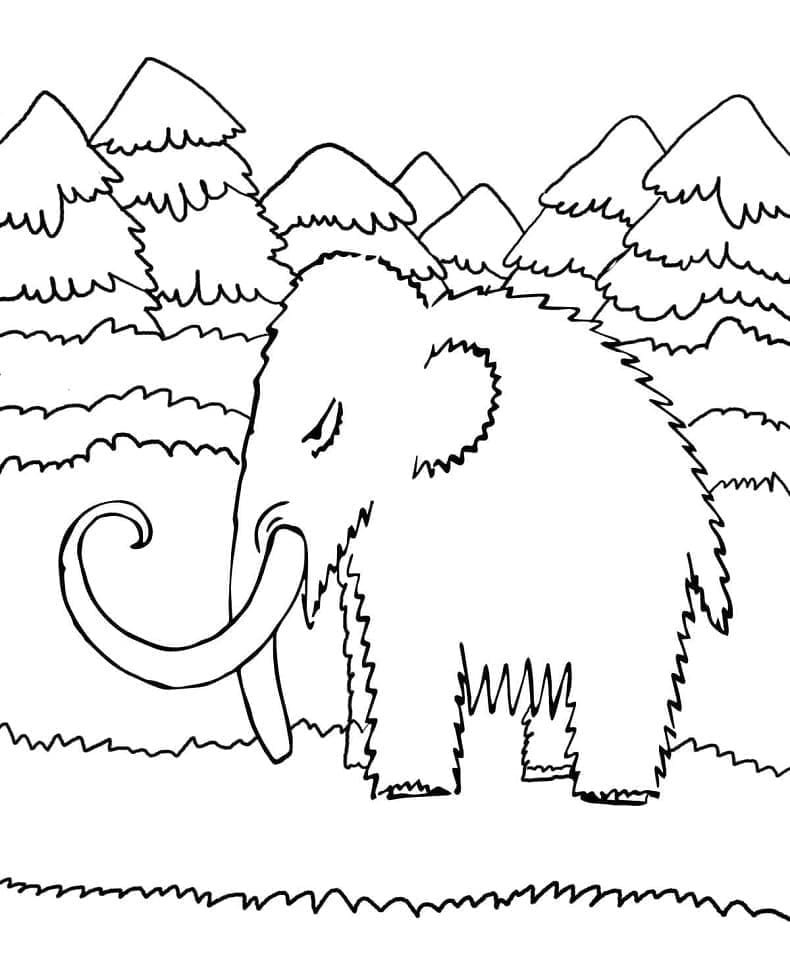 Free printable Mammoth coloring page #212531 from Prehistoric Animals collection