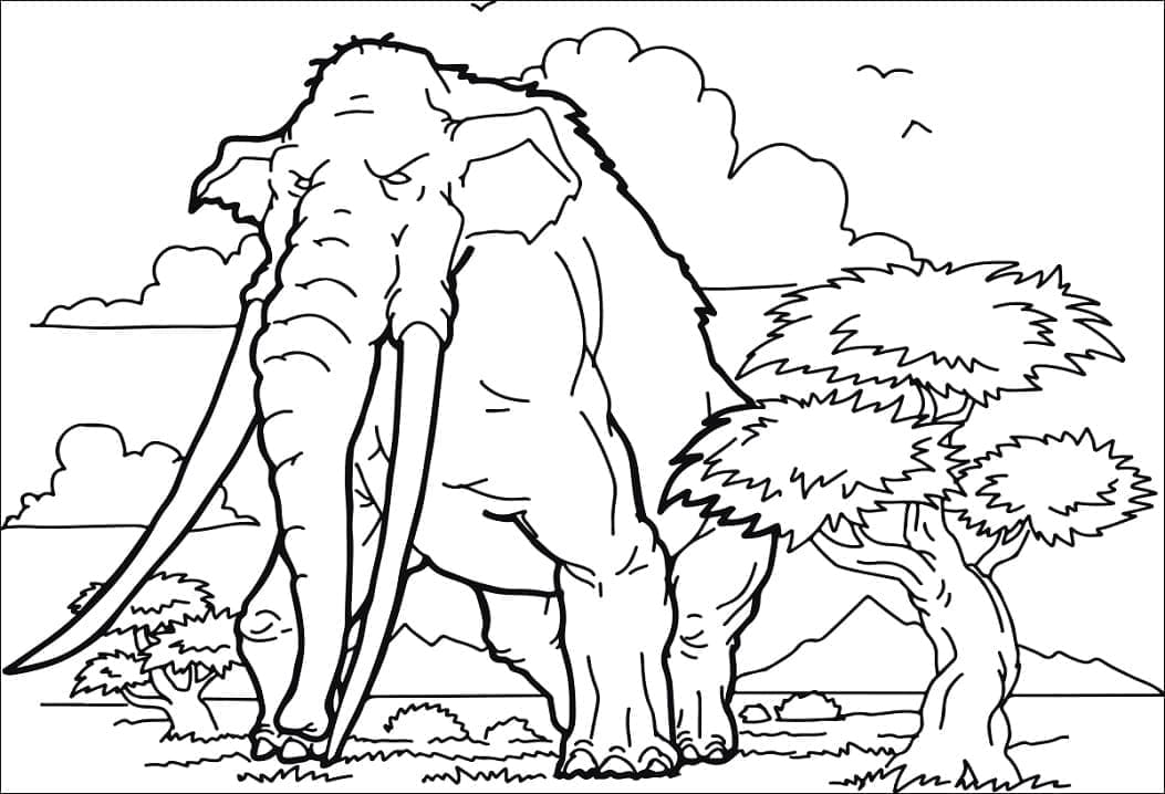 Free printable Mammoth coloring page #212532 from Prehistoric Animals collection Free printable Mammoth coloring page #212532 from Prehistoric Animals collection