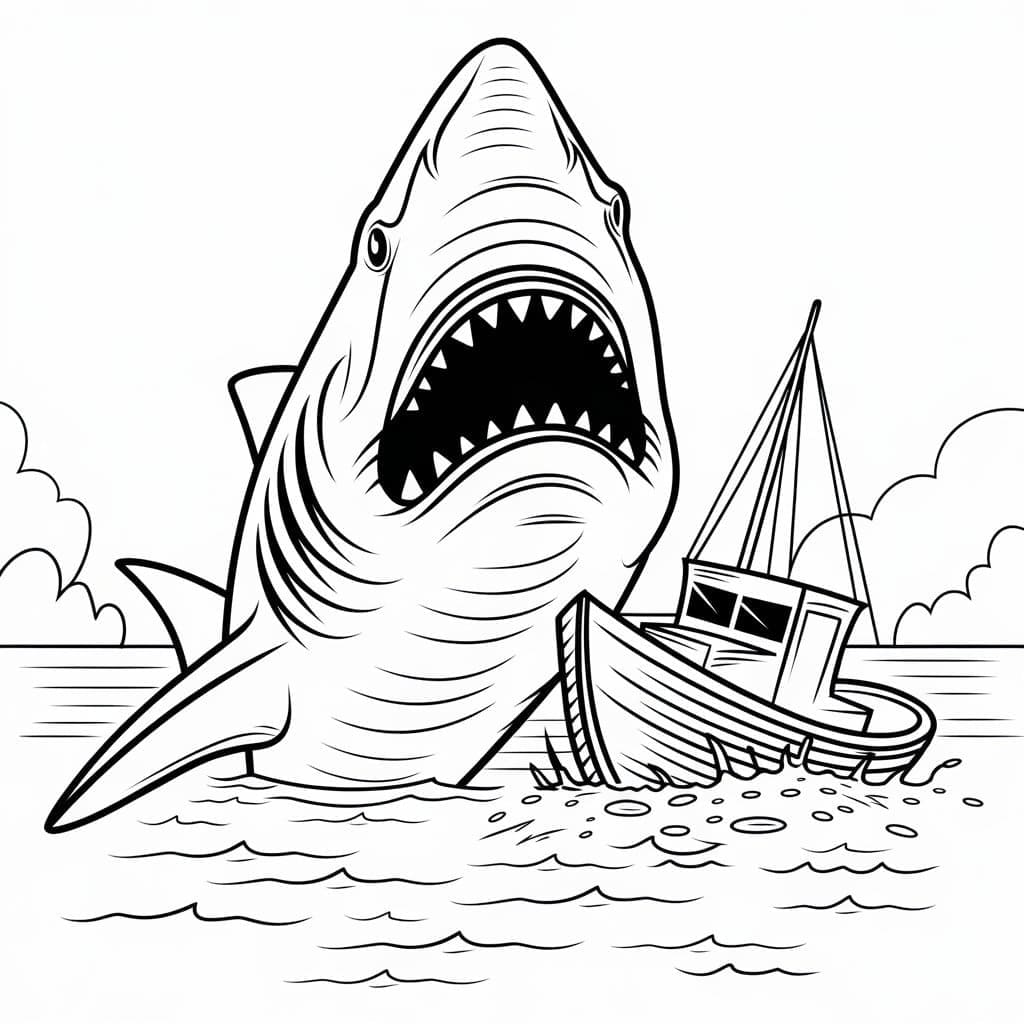 Free printable Megalodon coloring page #220702 from Prehistoric Animals collection