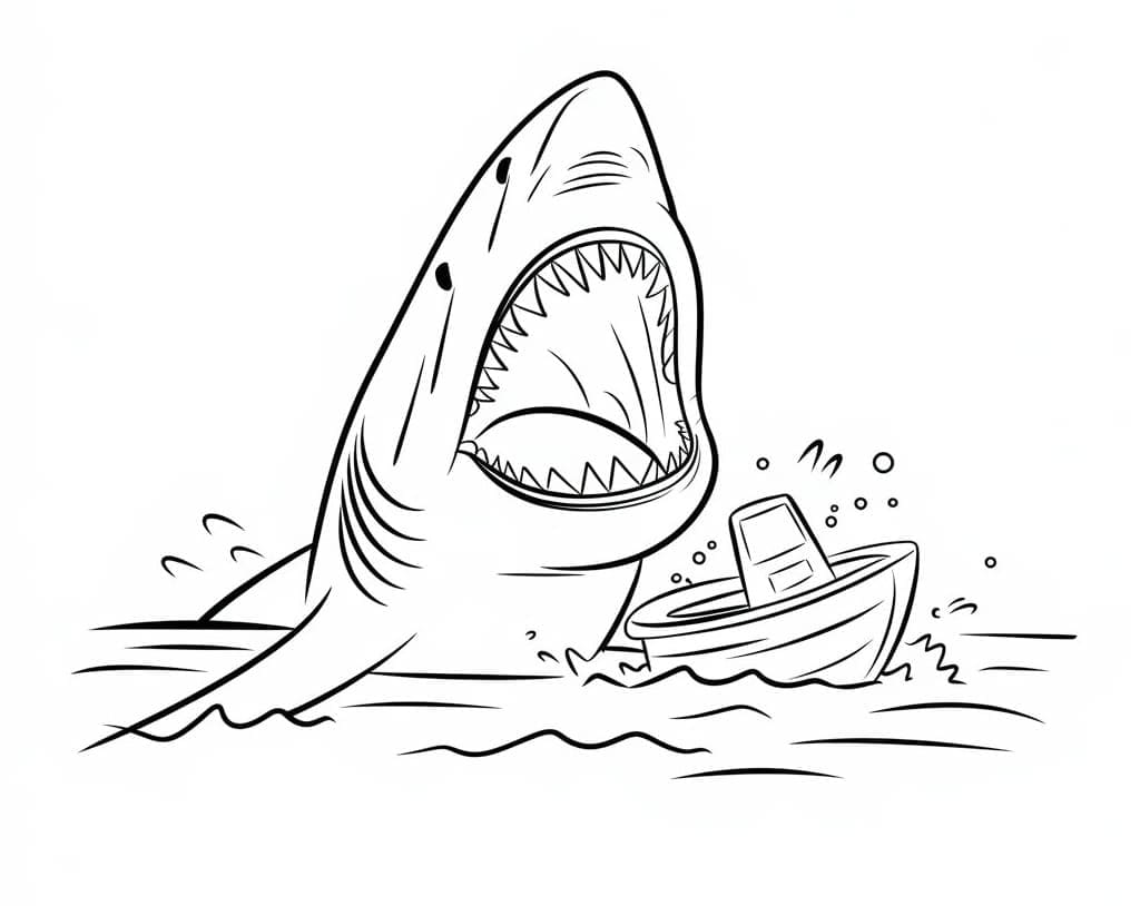 Free printable Megalodon coloring page #220707 from Prehistoric Animals collection