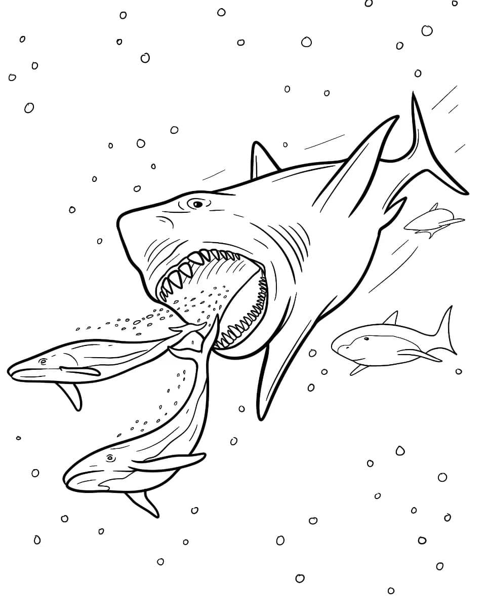 Free printable Megalodon coloring page #220711 from Prehistoric Animals collection