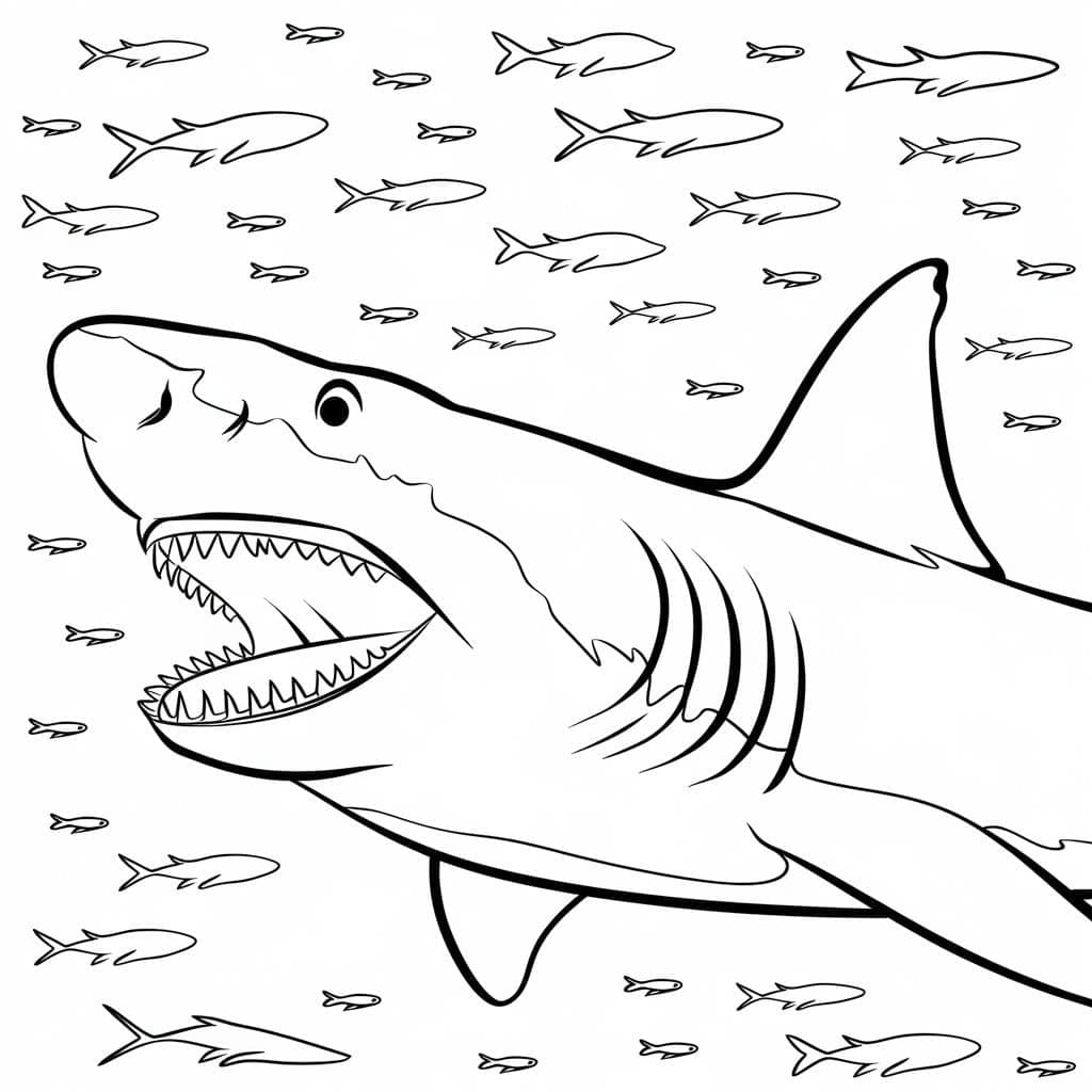 Free printable Megalodon coloring page #220714 from Prehistoric Animals collection