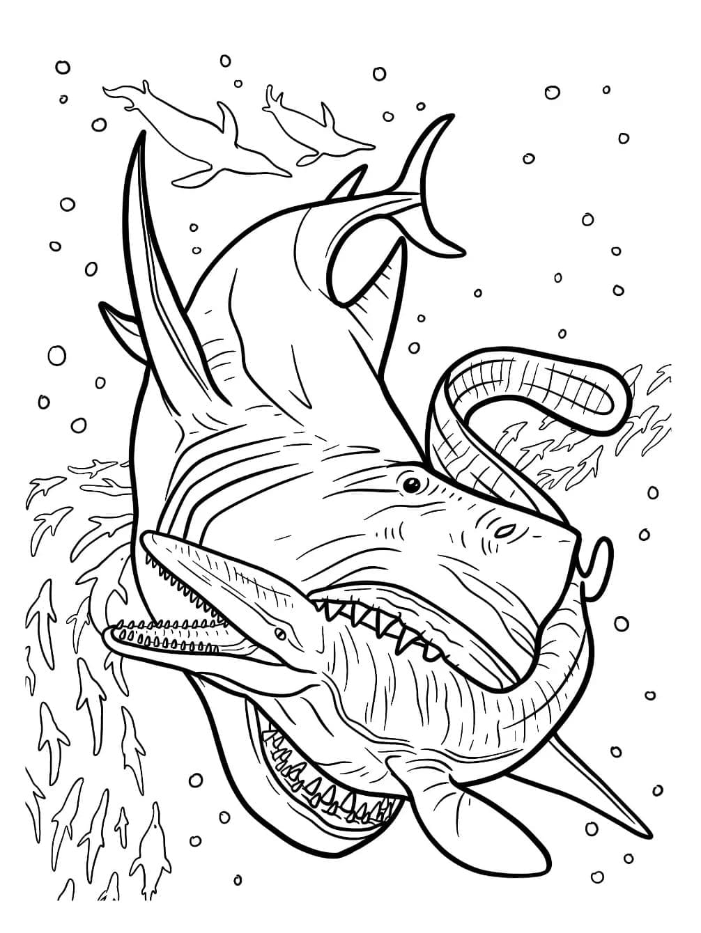 Free printable Megalodon coloring page #220716 from Prehistoric Animals collection