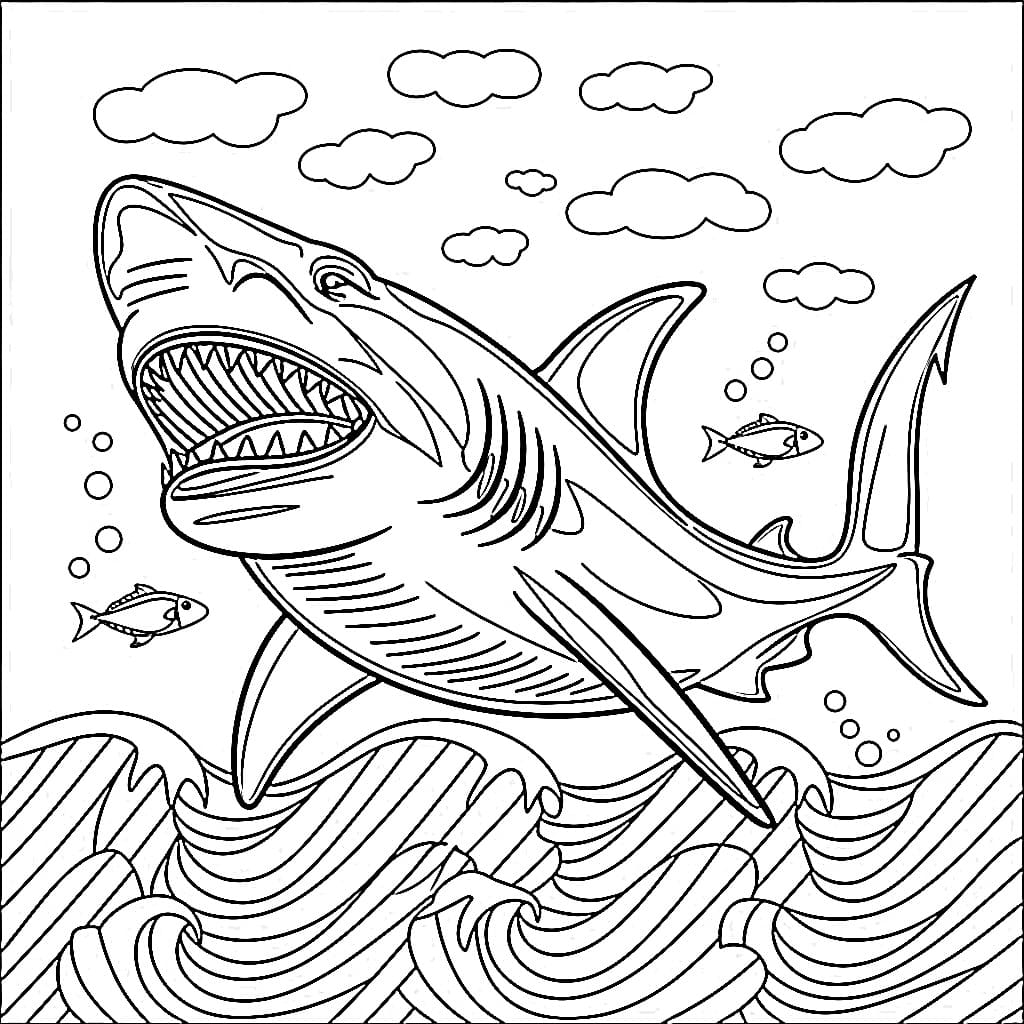 Free printable Megalodon coloring page #220720 from Prehistoric Animals collection