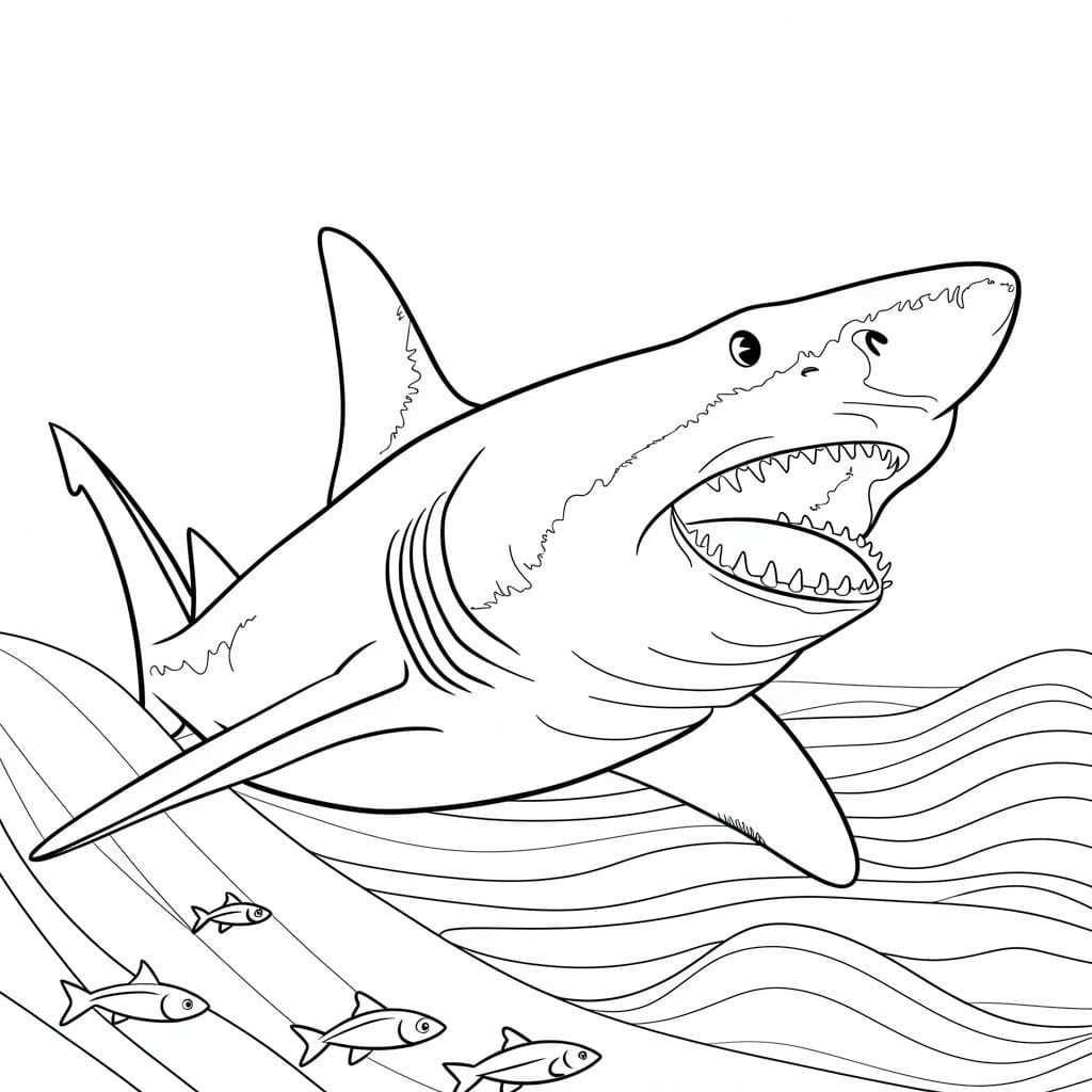 Free printable Megalodon coloring page #220724 from Prehistoric Animals collection