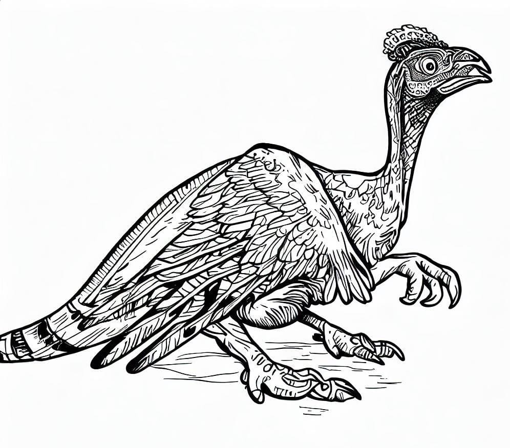 Free printable Oviraptor coloring page #186495 from Prehistoric Animals collection Free printable Oviraptor coloring page #186495 from Prehistoric Animals collection