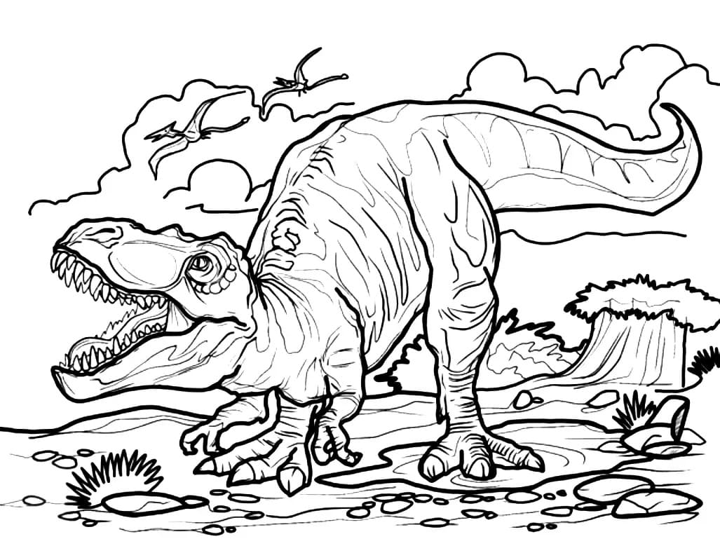 Free printable T-Rex coloring page #180061 from Prehistoric Animals collection