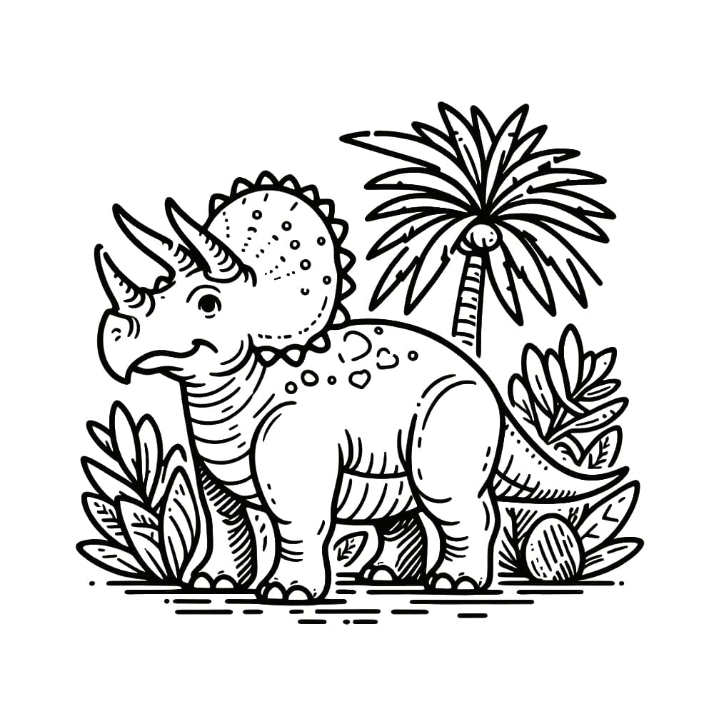 Free printable Triceratops coloring page #211925 from Prehistoric Animals collection