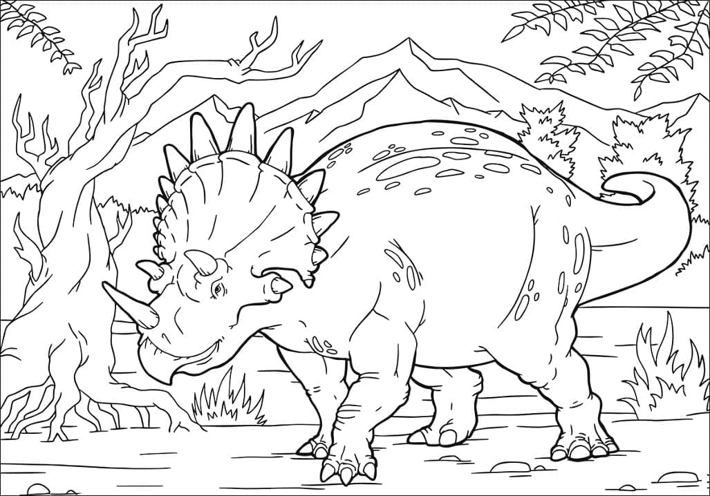 Free printable Triceratops coloring page #211942 from Prehistoric Animals collection