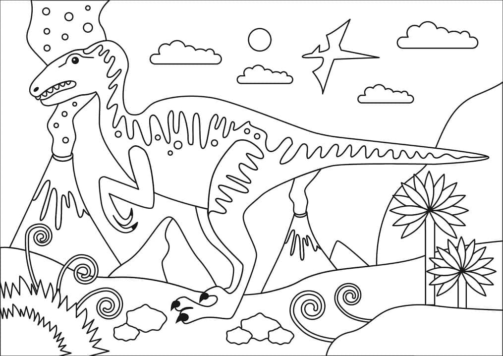Free printable Velociraptor coloring page #214481 from Prehistoric Animals collection
