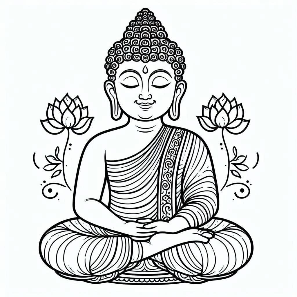 Free printable Buddha coloring page #216104 from Religion and Mythology collection