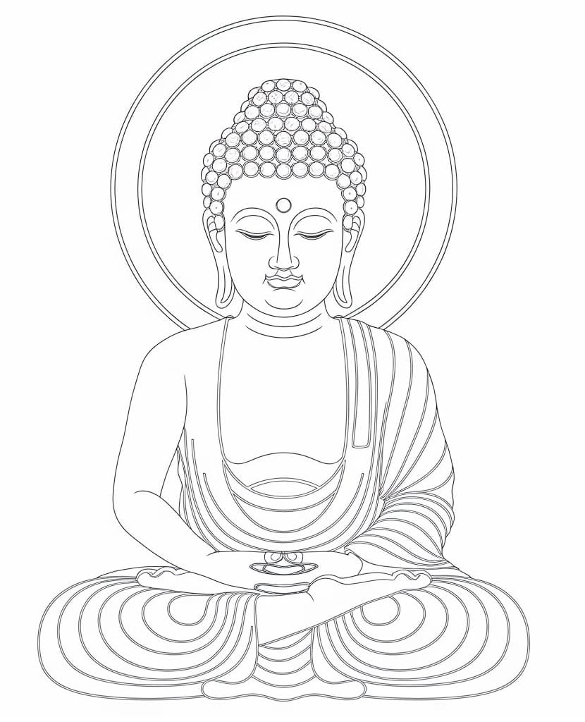 Free printable Buddha coloring page #216112 from Religion and Mythology collection