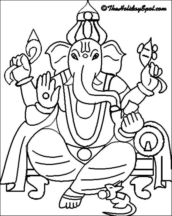 Coloring page: Hindu Mythology: Ganesh (Religion and Mythology) #96851 - Free Printable Coloring Pages