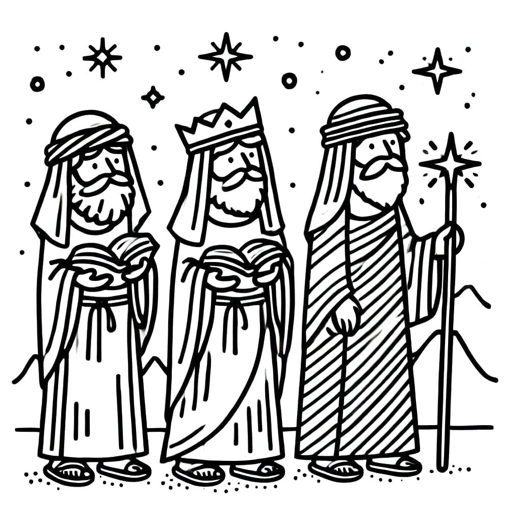 Coloring page: Three Wise Men (Religion and Mythology) #217795 - Free Printable Coloring Pages