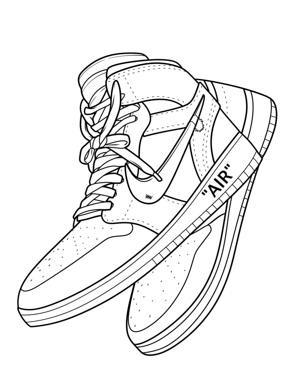 Free printable Nike coloring page #214911 from Sports collection Free printable Nike coloring page #214911 from Sports collection