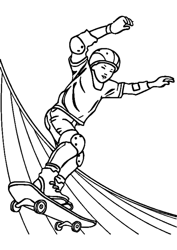 Free printable Skateboard coloring page #139314 from Sports collection Free printable Skateboard coloring page #139314 from Sports collection