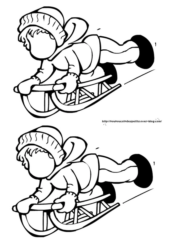 Free printable Sledding coloring page #142535 from Sports collection