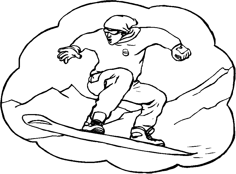 Free printable Snowboard coloring page #143873 from Sports collection