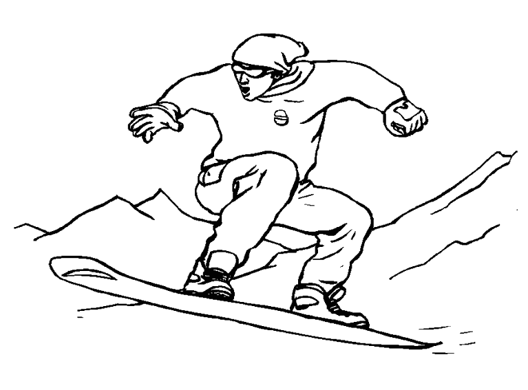 Free printable Snowboard coloring page #143887 from Sports collection