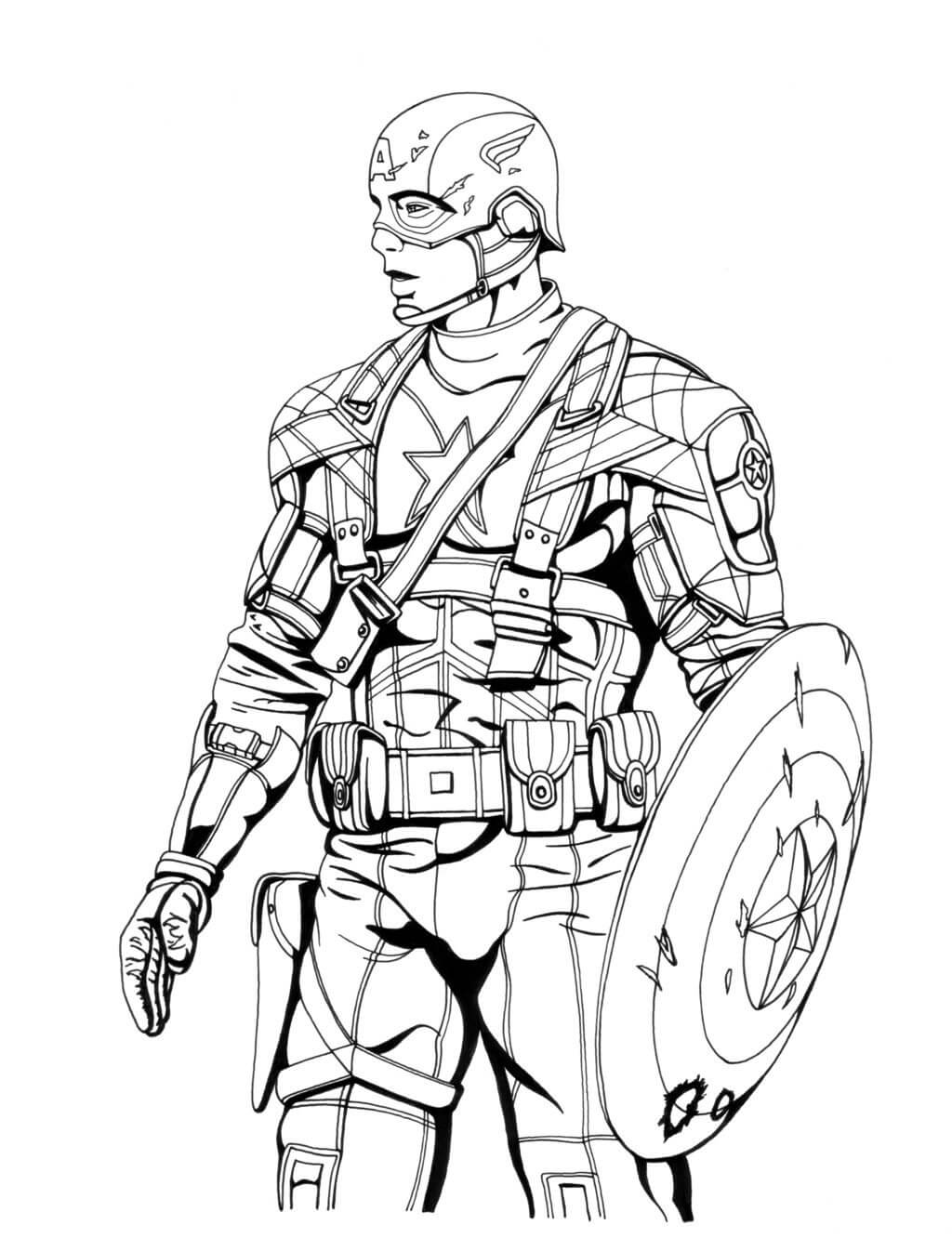 Free printable Captain America coloring page #173011 from Superheroes and Supervillains collection
