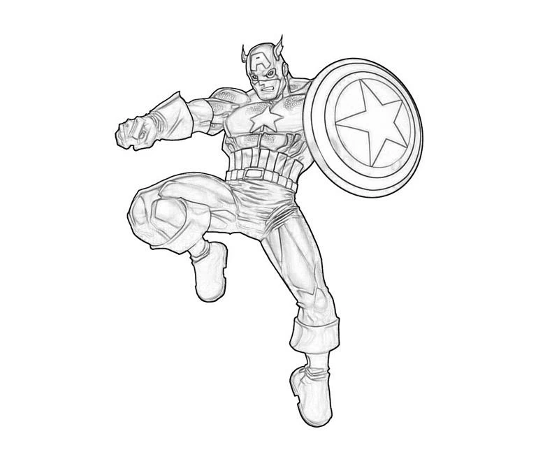 Free printable Captain America coloring page #76566 from Superheroes and Supervillains collection