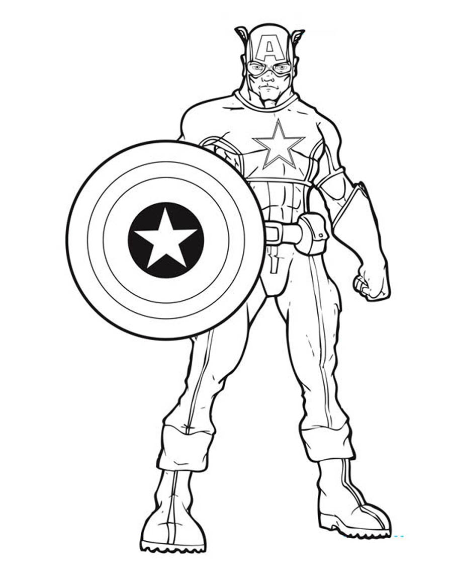 Free printable Captain America coloring page #76567 from Superheroes and Supervillains collection