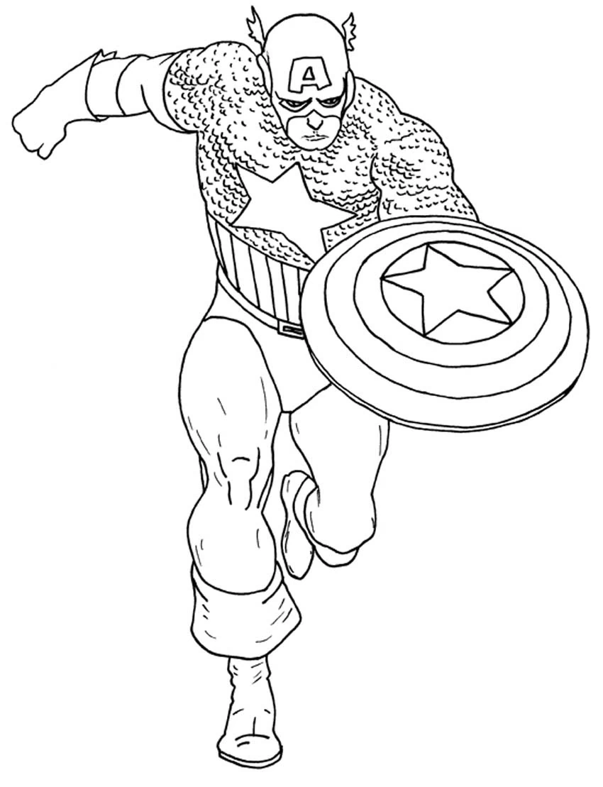 Free printable Captain America coloring page #76575 from Superheroes and Supervillains collection