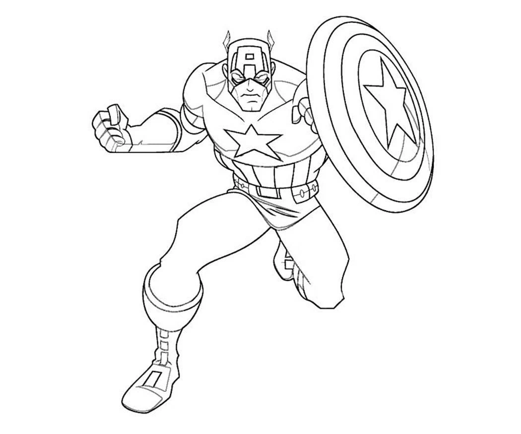 Free printable Captain America coloring page #76577 from Superheroes and Supervillains collection