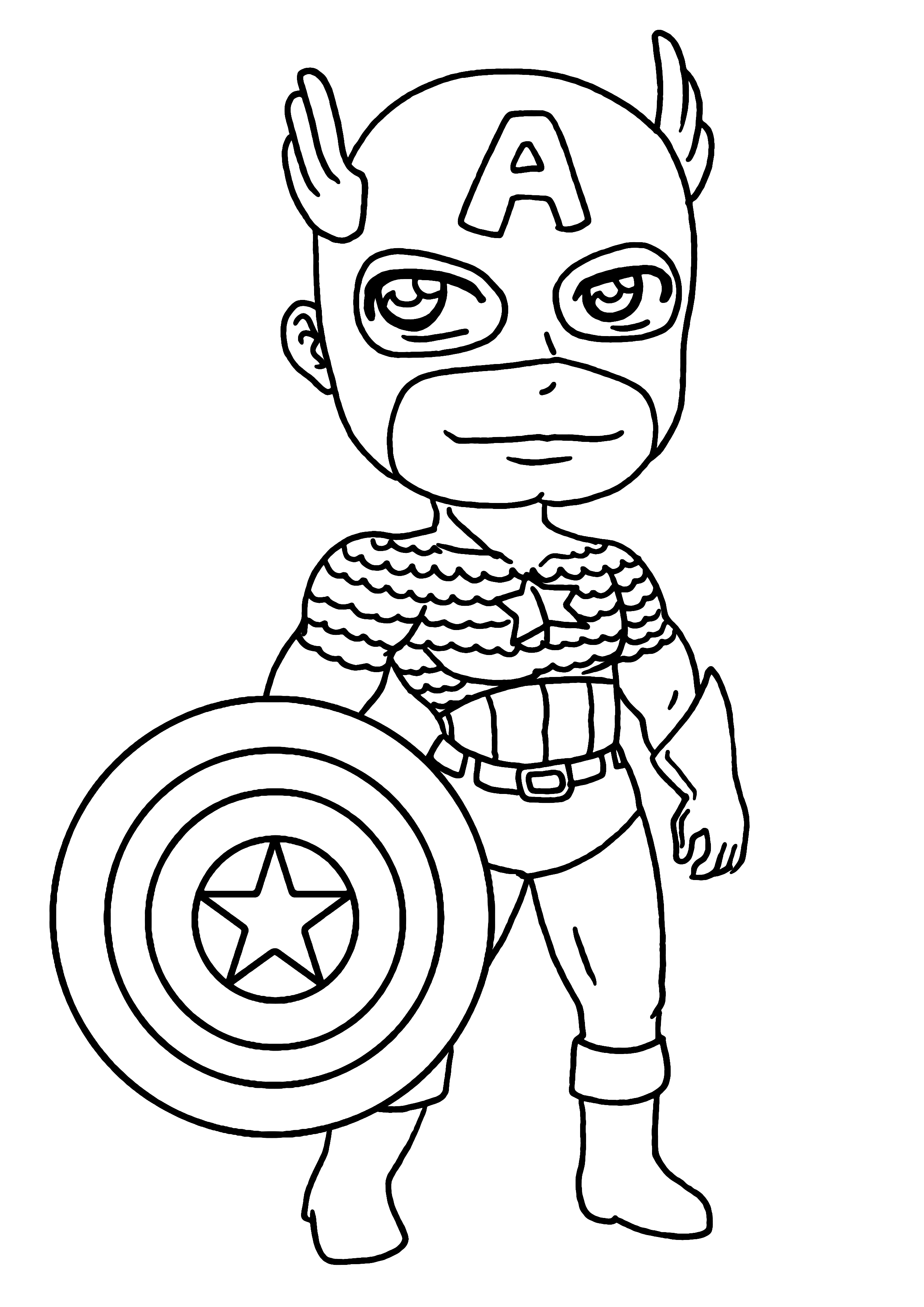 Free printable Captain America coloring page #76584 from Superheroes and Supervillains collection