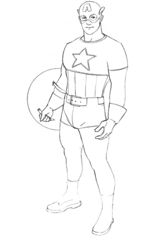 Free printable Captain America coloring page #76597 from Superheroes and Supervillains collection