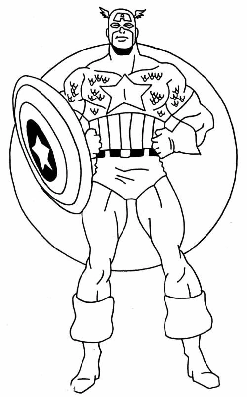 Free printable Captain America coloring page #76645 from Superheroes and Supervillains collection