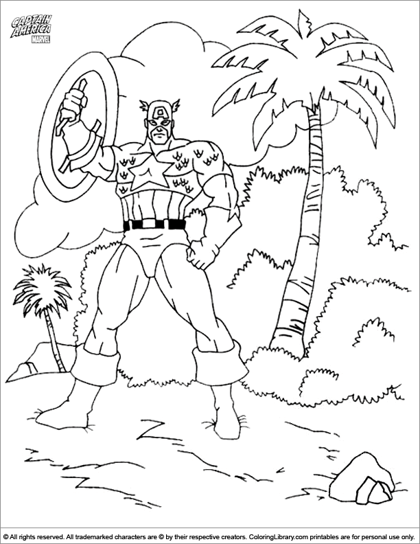 Free printable Captain America coloring page #76702 from Superheroes and Supervillains collection