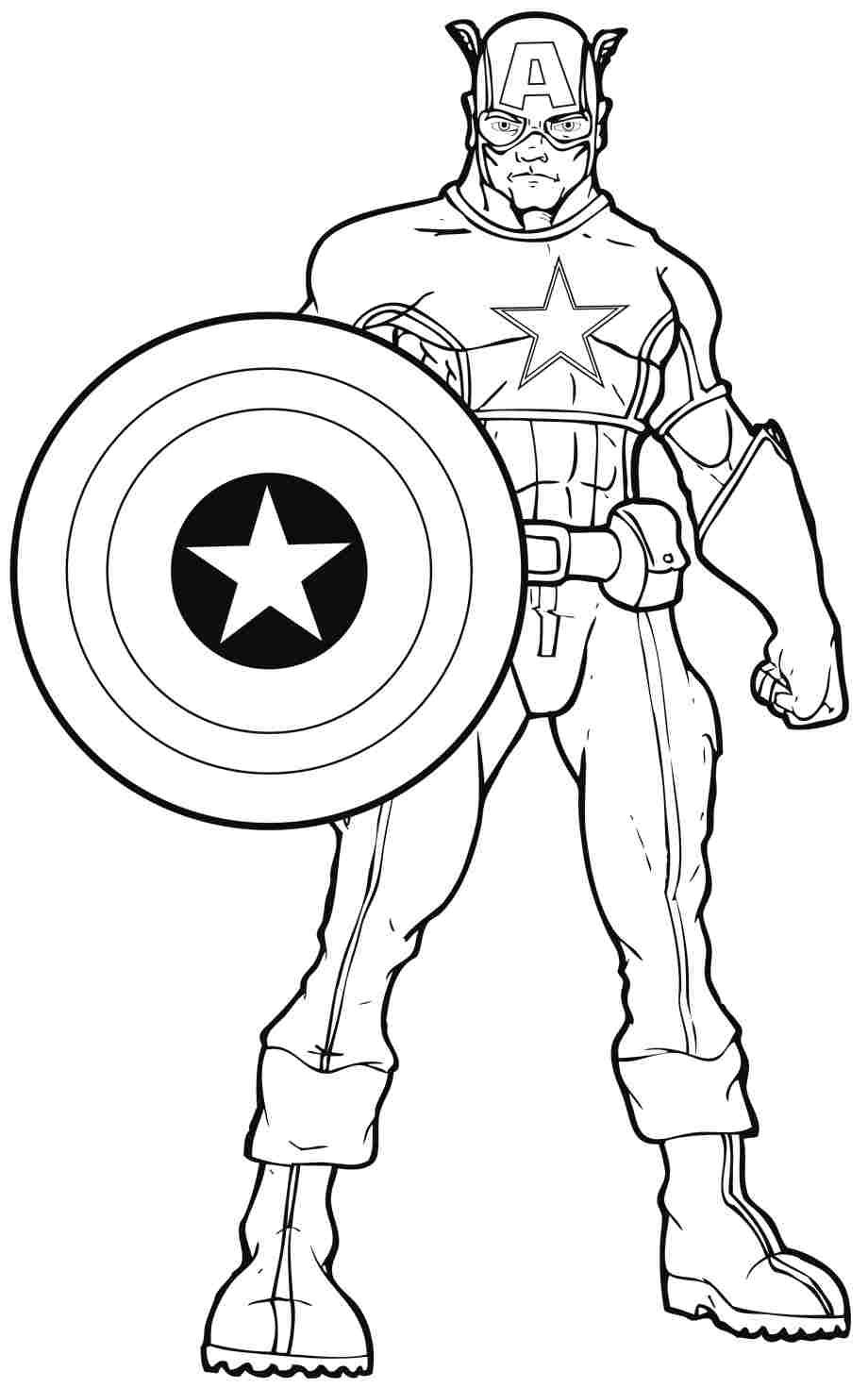 Free printable Captain America coloring page #76769 from Superheroes and Supervillains collection