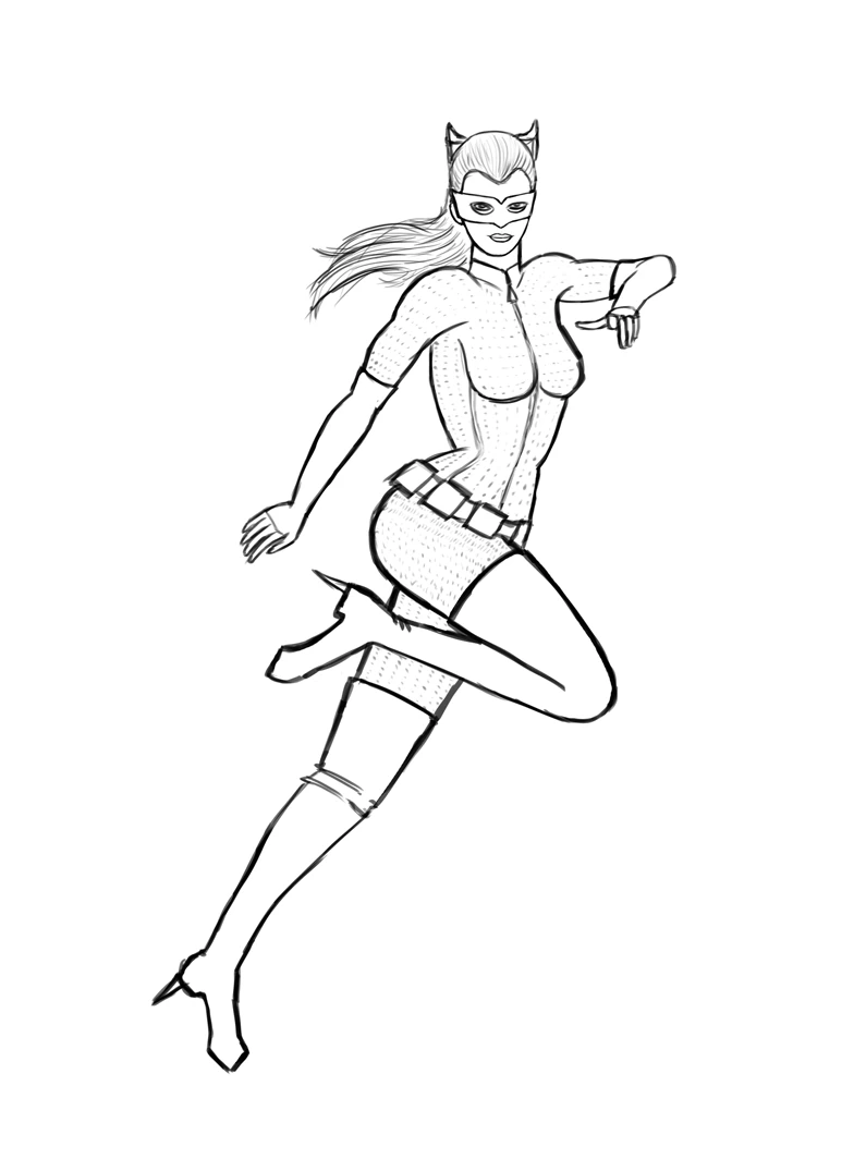 Coloring page: Catwoman (Superheroes and Supervillains) #78090 - Free Printable Coloring Pages